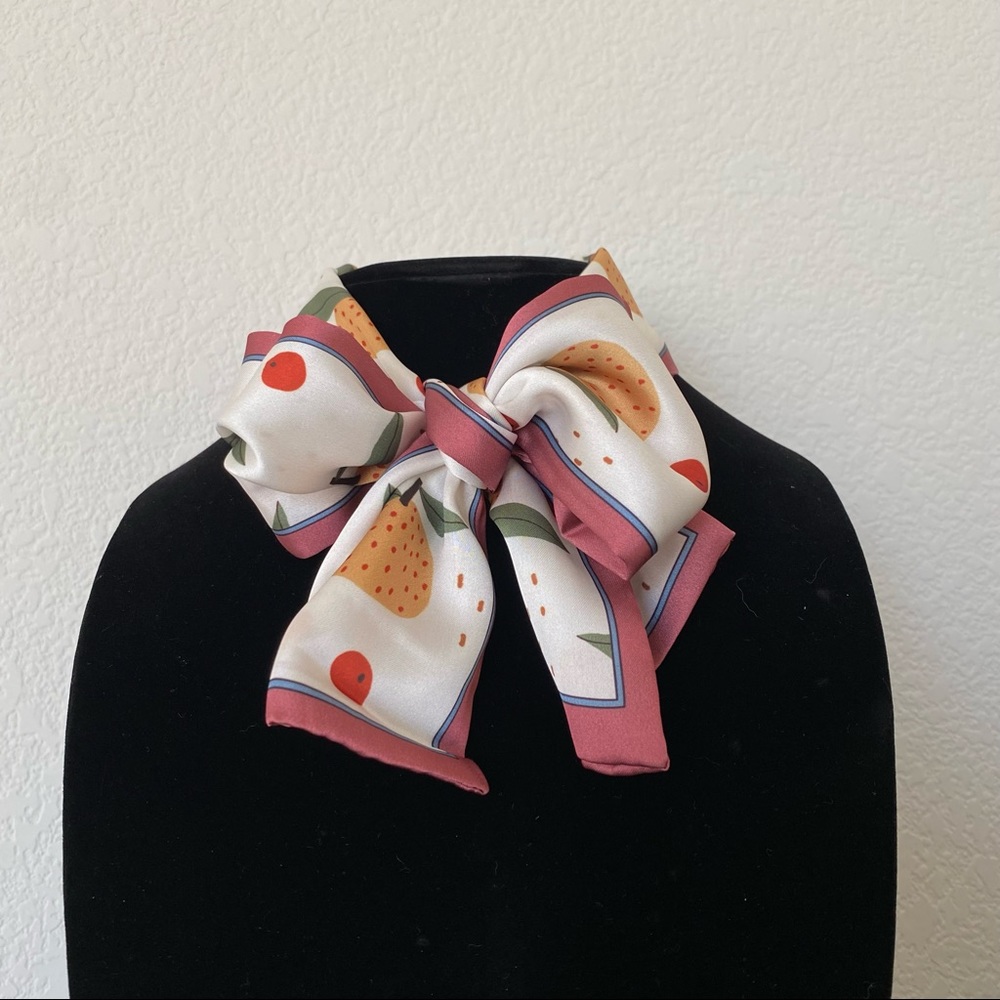🍊🧣Fruit Orange/Art Prints Narrow Scarf - Picture 2 of 5